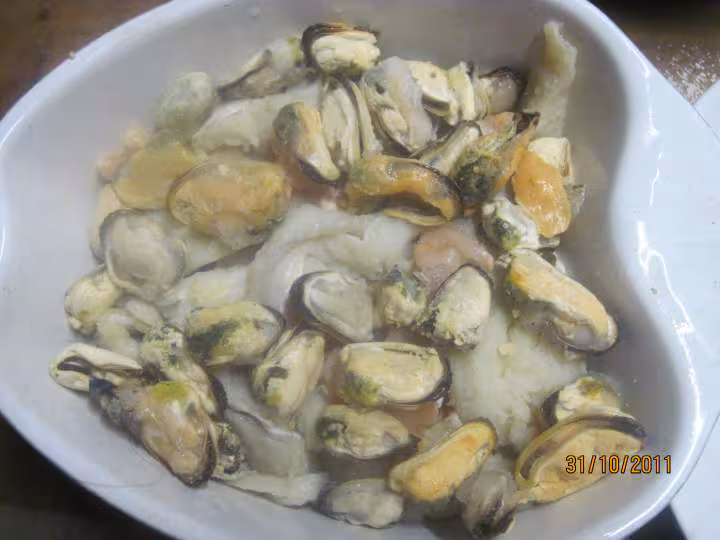Timbale de morue aux fruits mer gratine