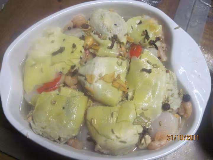 Timbale de morue aux fruits mer gratine