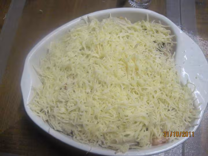 Timbale de morue aux fruits mer gratine