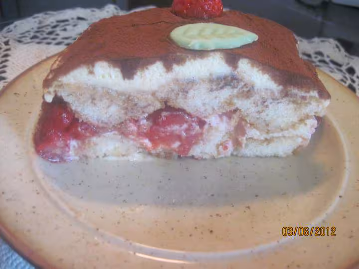 Tiramisu au philadelphia et fraises kirsch