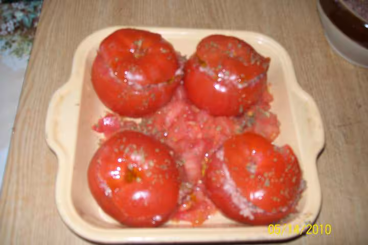 Tomates farcies viandes de pot au feu