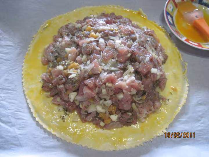 Tourte a la viande de porc et fenouil