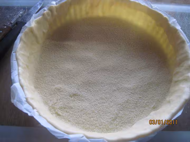 Tourte au fromage de brousse et des de pommes poires