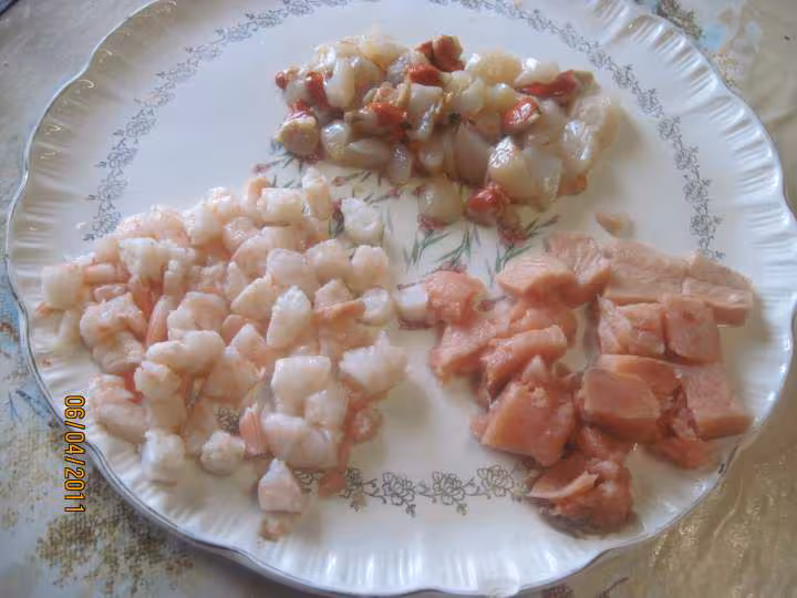 Tourte aux fruits mer et saumon