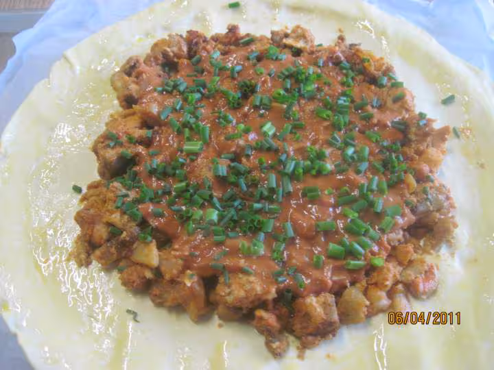 Tourte aux fruits mer et saumon