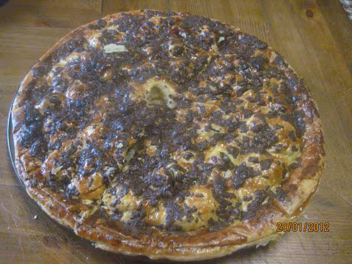 Tourte aux pommes et kiwis au copeaux de chocolat