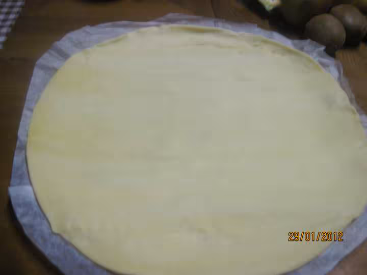 Tourte aux pommes et kiwis au copeaux de chocolat