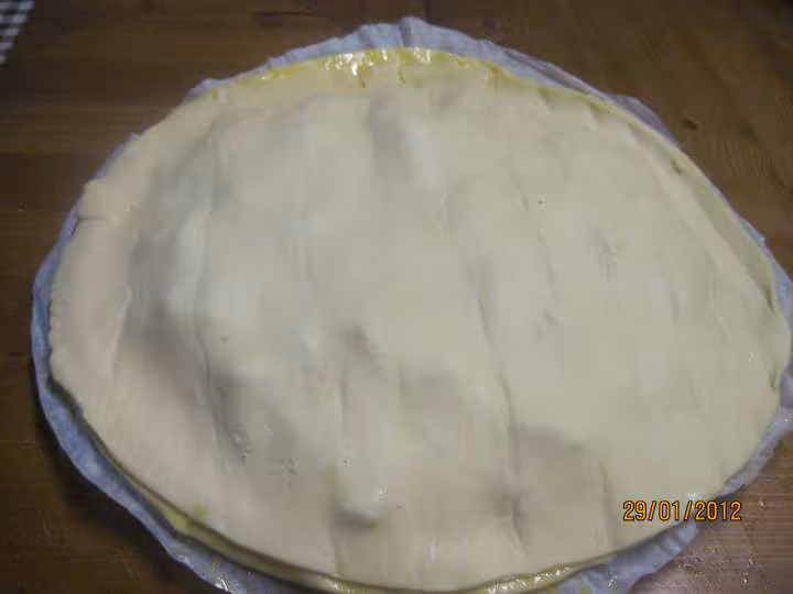 Tourte aux pommes et kiwis au copeaux de chocolat