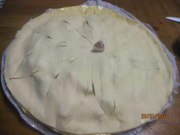 Tourte aux pommes et kiwis au copeaux de chocolat