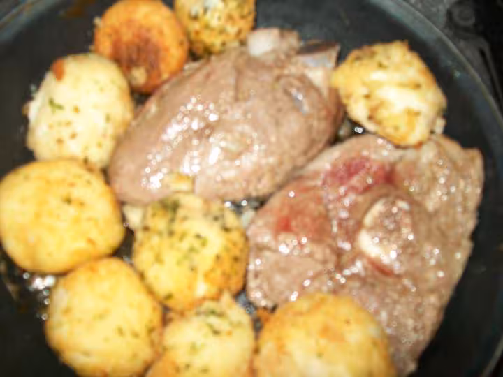Tranches d agneau aux boulettes de p de terre