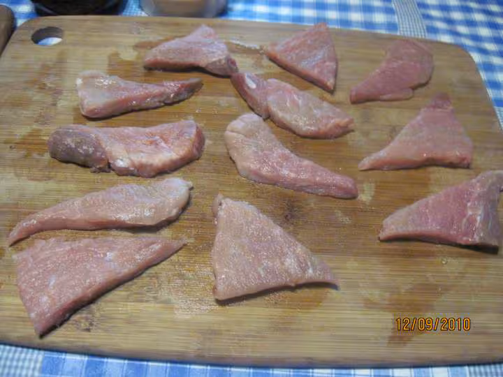 Triangles de porc aux riz photos