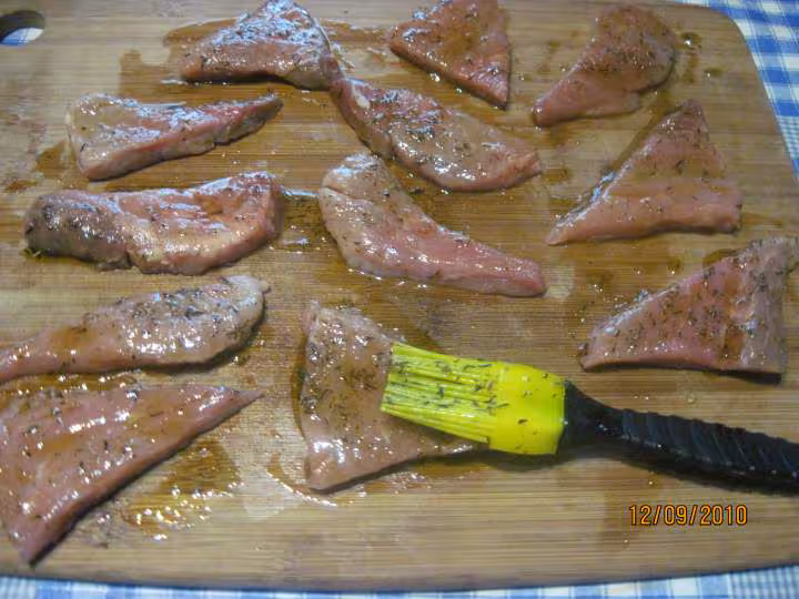 Triangles de porc aux riz photos