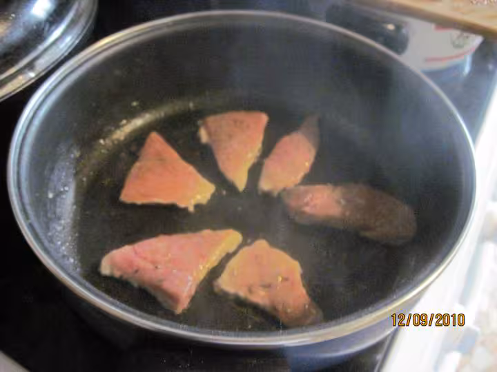 Triangles de porc aux riz photos