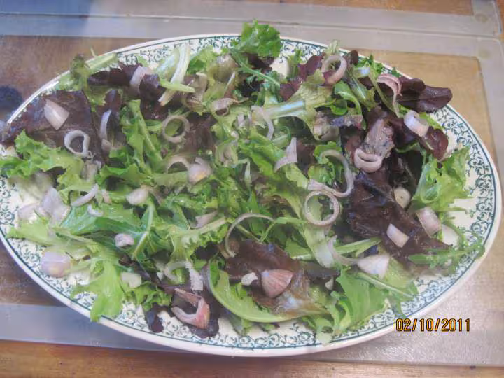 Tripes en salade aux meli melo de salade melanger
