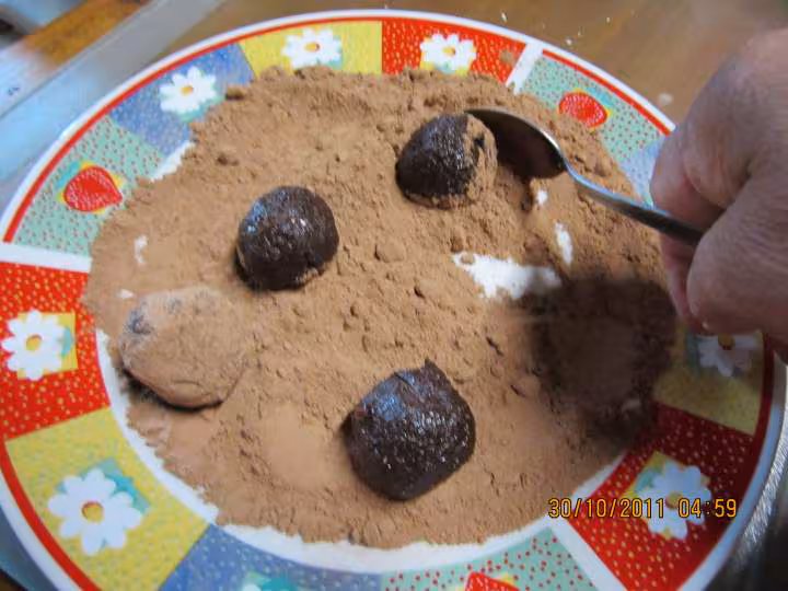 Truffes au chocolat noir