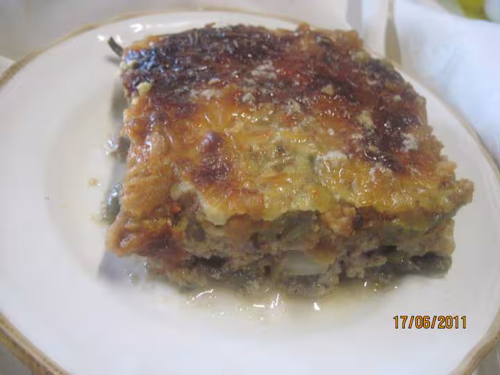 Veau hache et haricots verts gratine