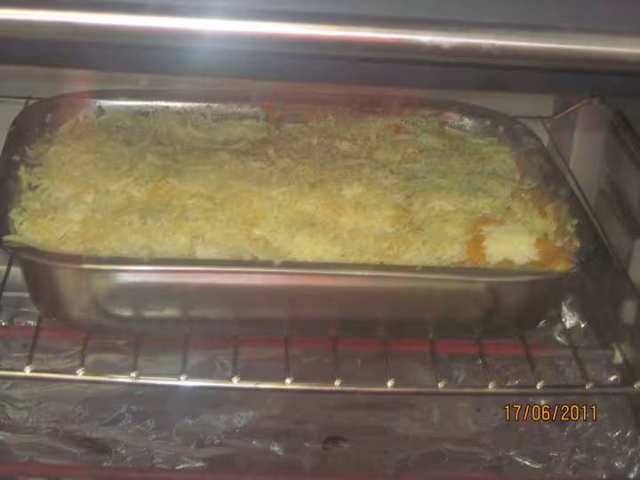 Veau hache et haricots verts gratine
