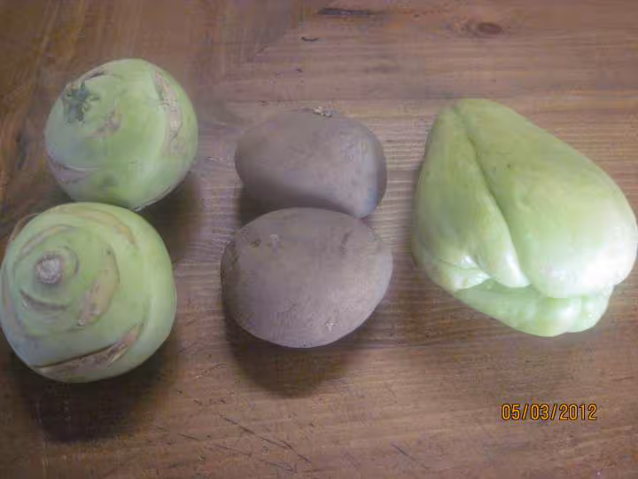 Veloute de choux rave et chouchou au micro ondes
