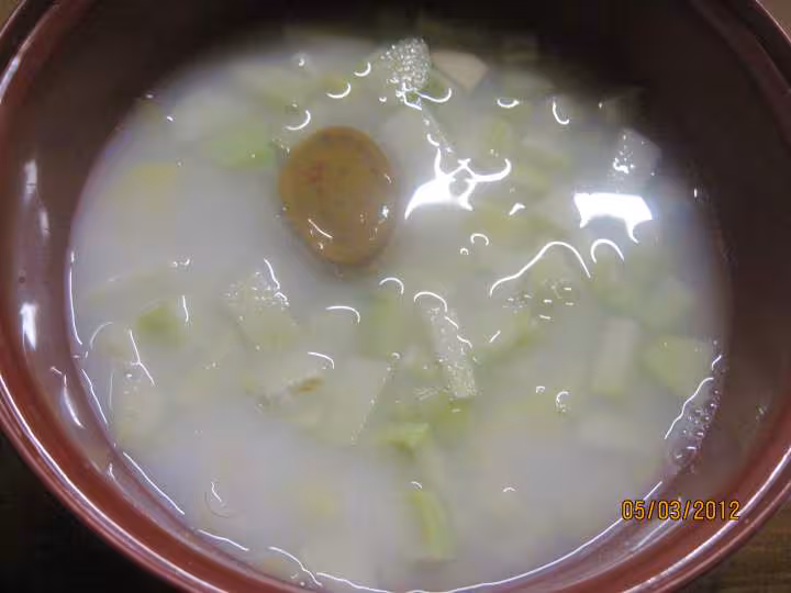 Veloute de choux rave et chouchou au micro ondes
