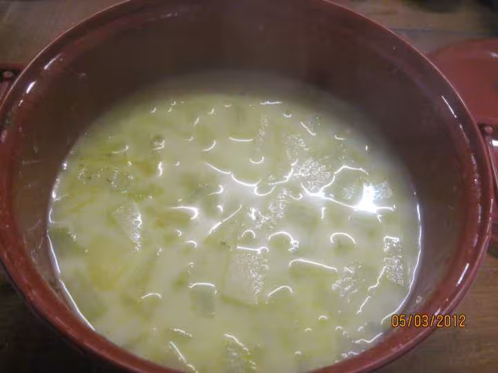Veloute de choux rave et chouchou au micro ondes
