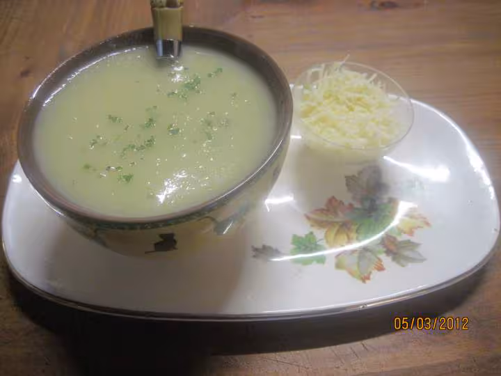 Veloute de choux rave et chouchou au micro ondes