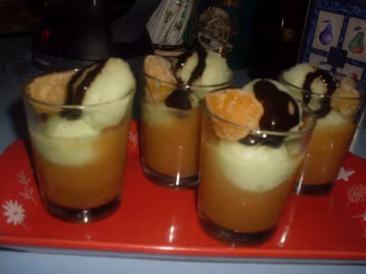 Verrines compote de pommes amp sorbet