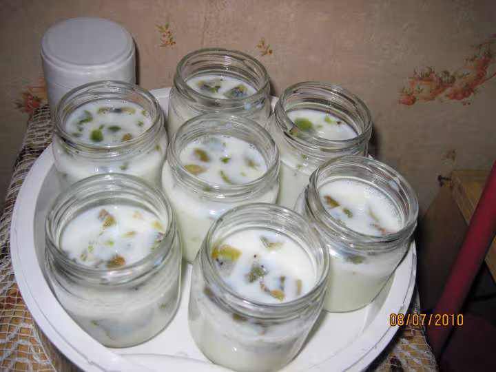 Yaourts aux kiwis verts