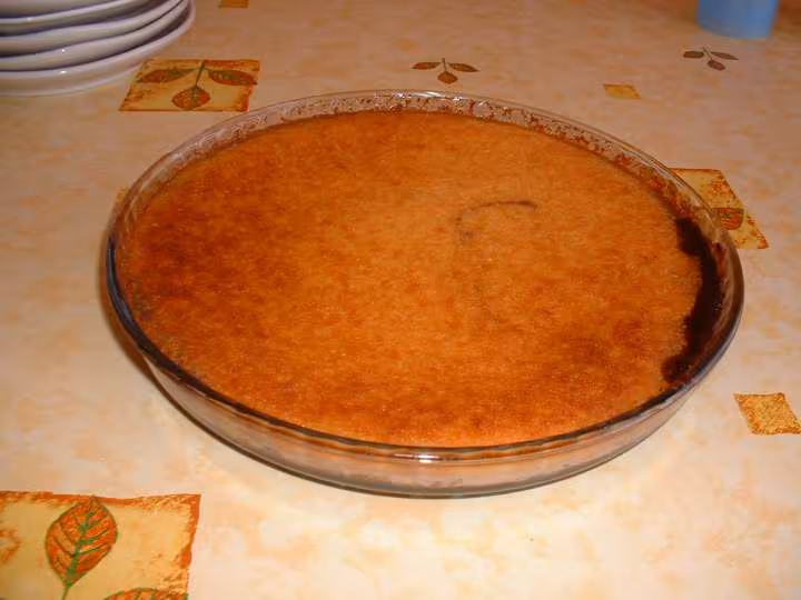 Flan noix de coco sur lit de chocolat