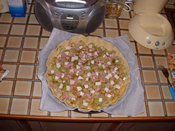 Tarte aux poireaux et vache qui rit tout le temps