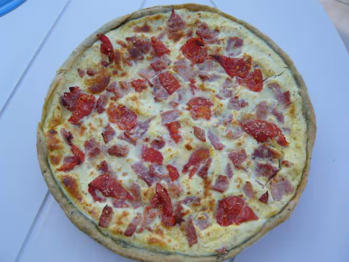 Tarte fine basilic ricotta tomates