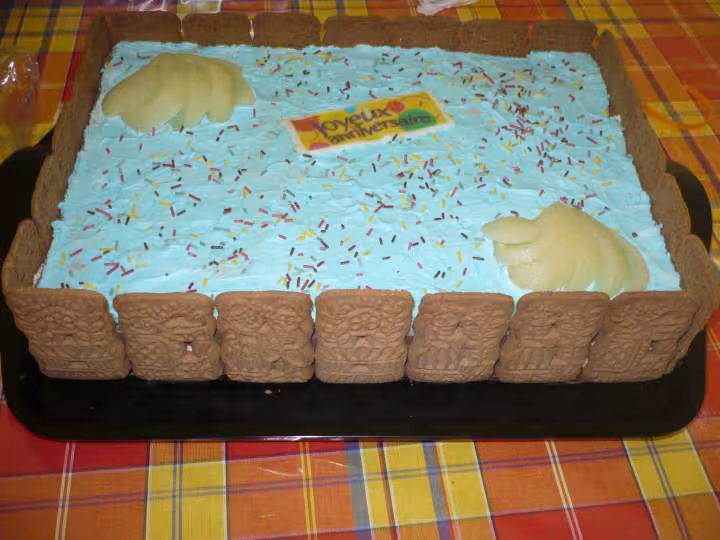 Gateau chocolat poires deco speculoos