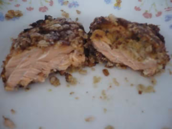 Pave de saumon en croute d avoine