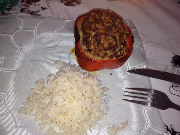 Poivron farci cuit
