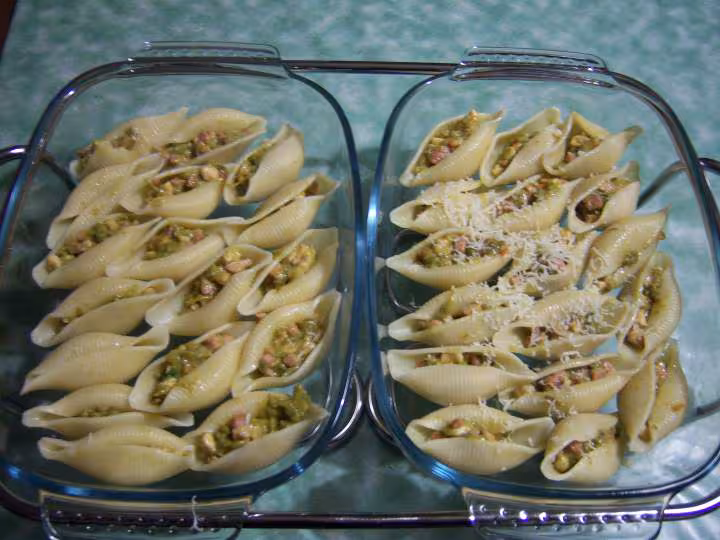 Coquilles farcies poulet et legumes