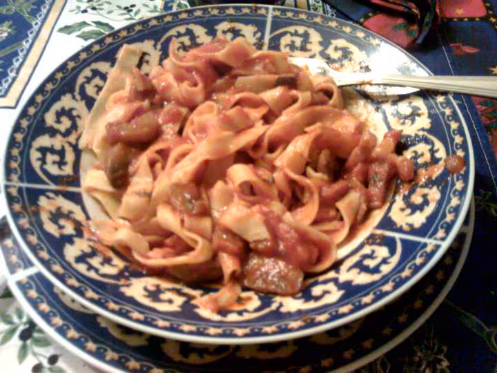 Tagliatelles lardons campignos