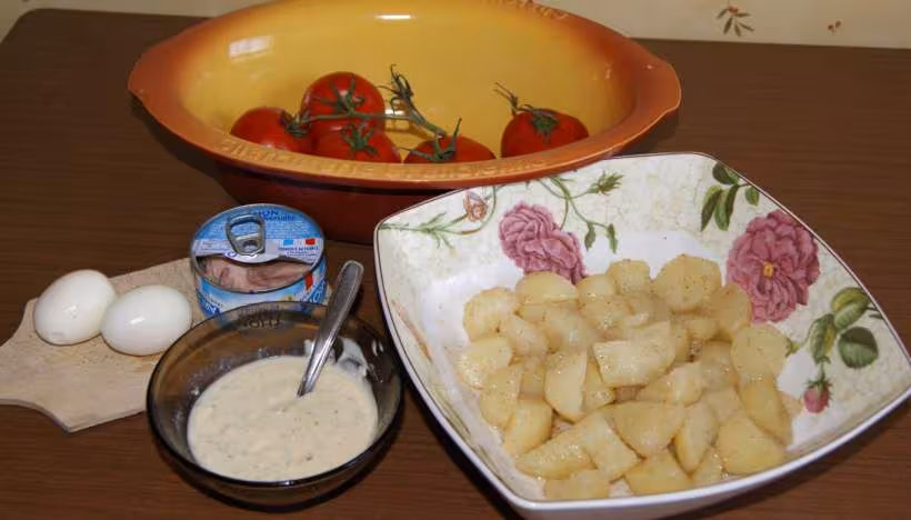 Salade pdt thon et ses sauces