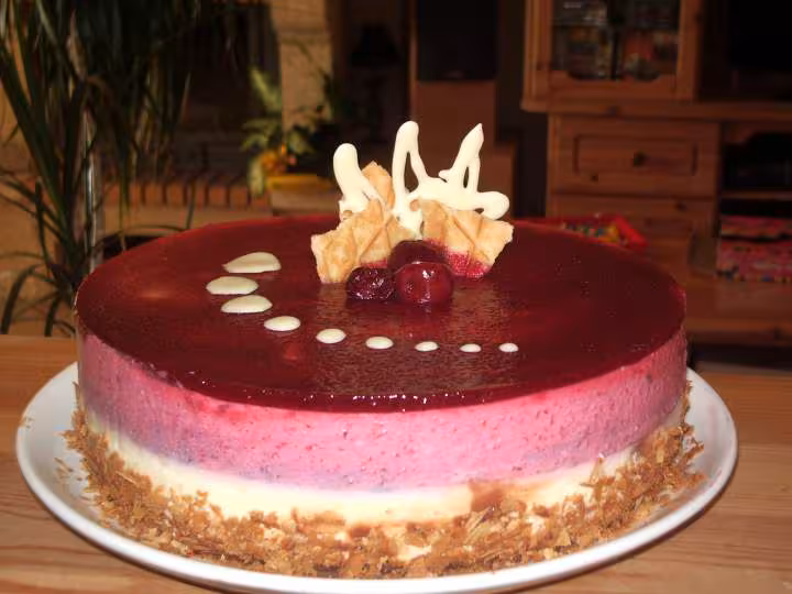 Bavarois cerise chocolat blanc