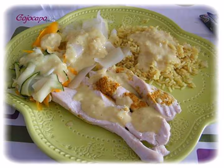 Poulet et taglatelles de legumes au curry thermomix