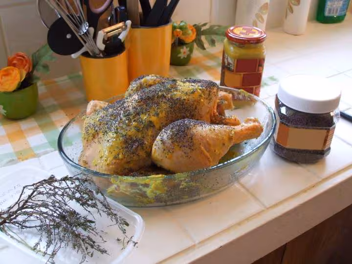 Poulet pret a aller au four