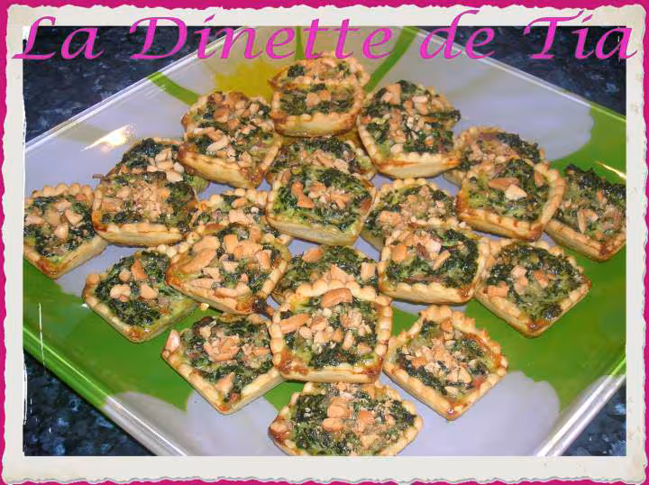 Tartelettes vertes au bacon et noix de cajou