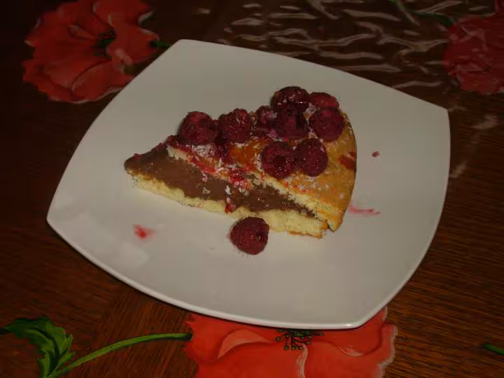 Gateaux chocolat framboise part