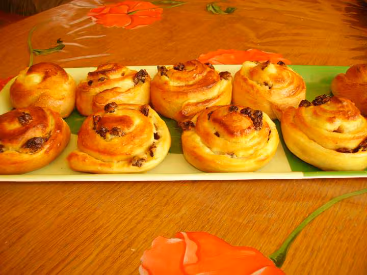 Pain au raisin et pepites de chocolat