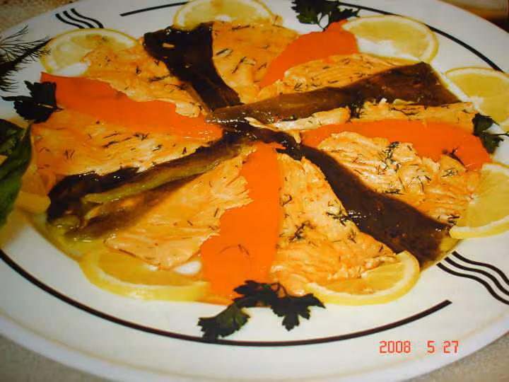 Duo de saumon et poivrons