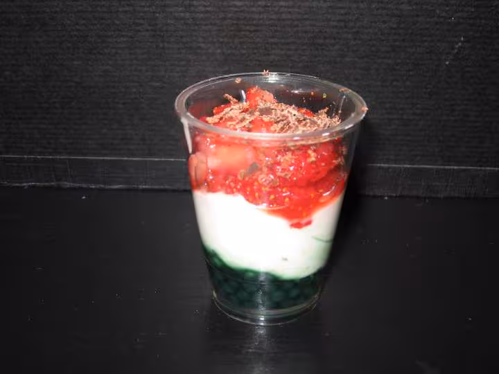 Verrine fraises perles du japon