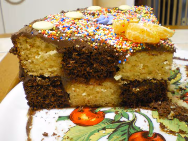 Part de gateau damiers