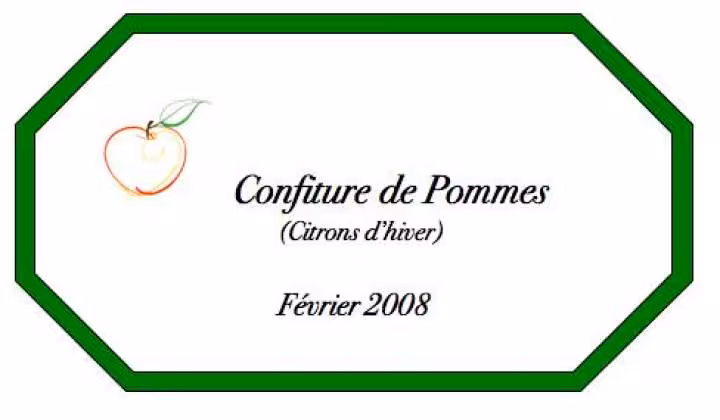 Etiquette confiture pomme