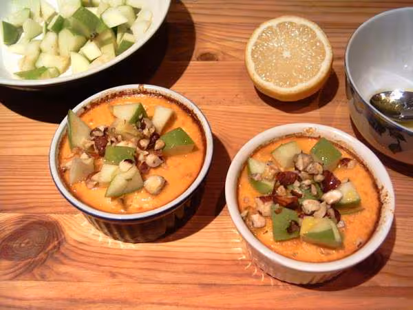 Fla de potiron a la granny smith et auxnoisettes
