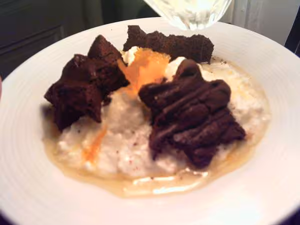 Gateau cassonade chocolat presentation etoiles fromage faisselle