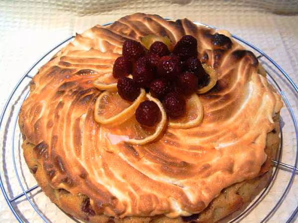 Gateau huile d olive citron framboises p herme