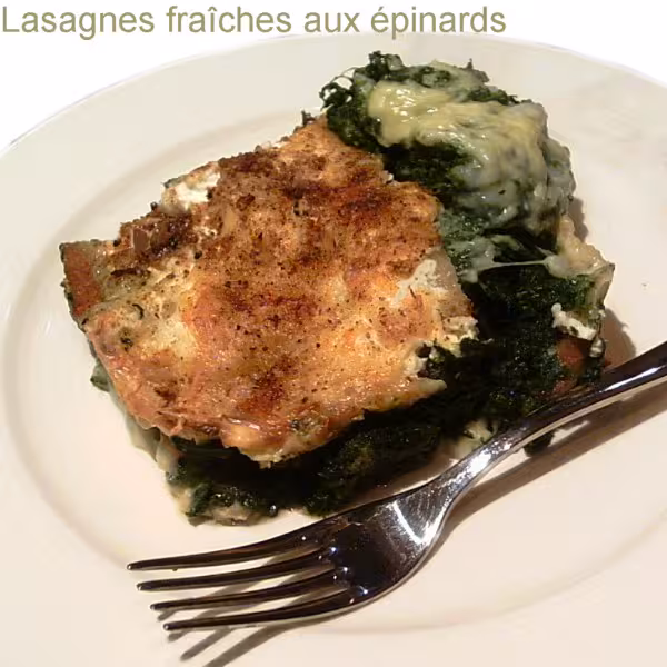 Part de lasagnes aux epinards